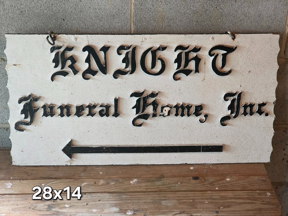 KNIGHT FUNERAL SIGN