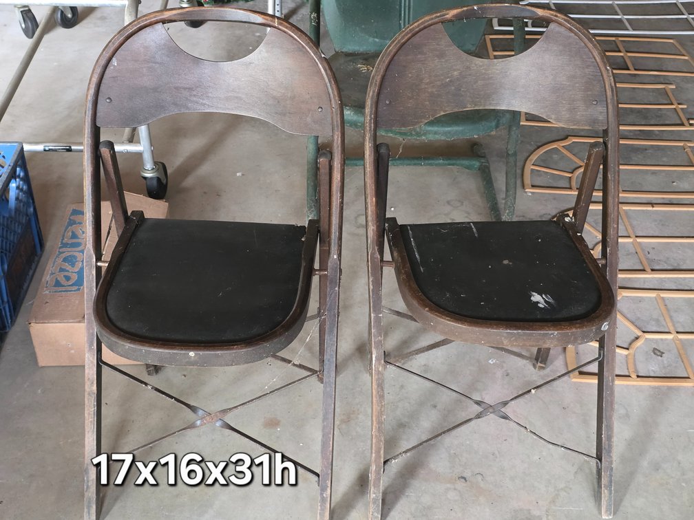 ANTIQUE WOOD FOLDING CHAIRS