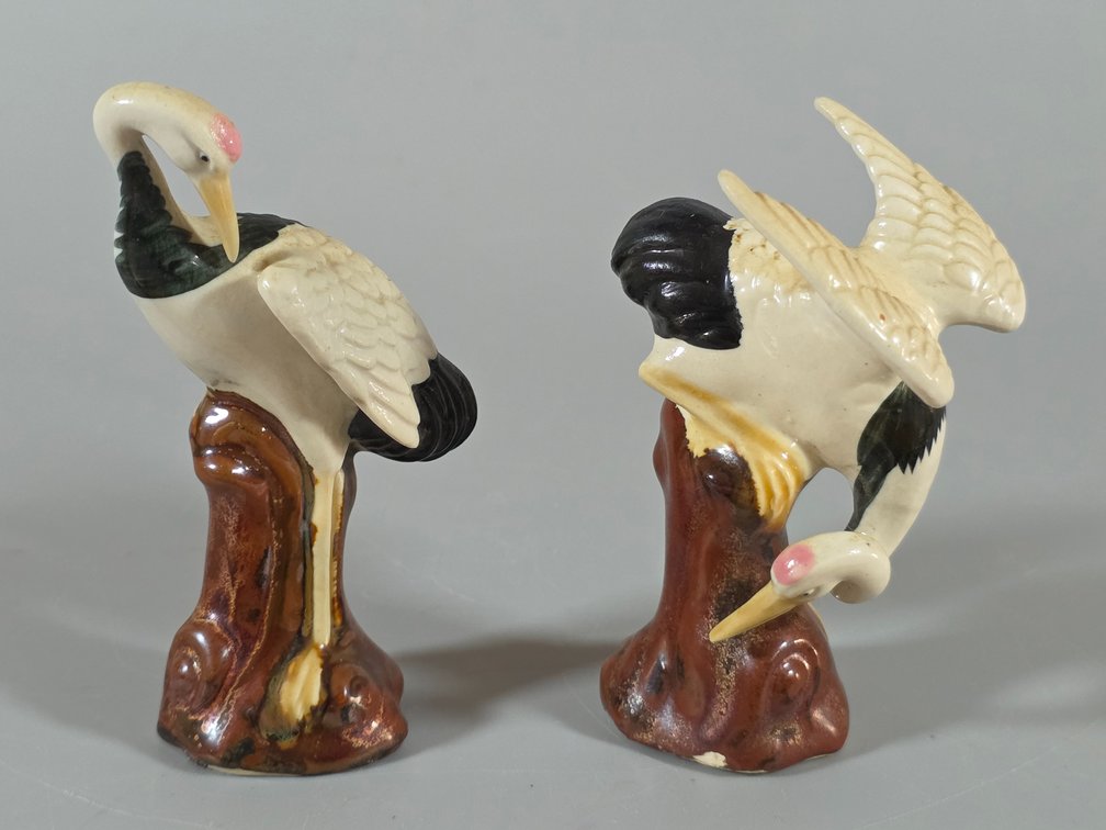 PAIR PORCELAIN CRANES, HERONS