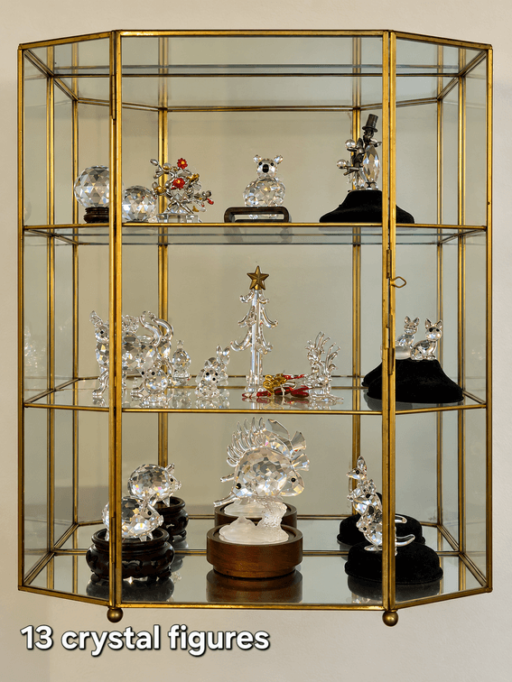 GLASS CURIO, CRYSTAL FIGURES