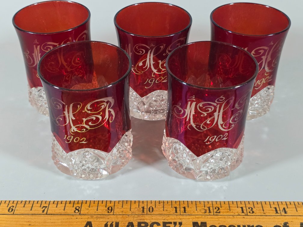 RUBY RED ANTIQUE GLASSES