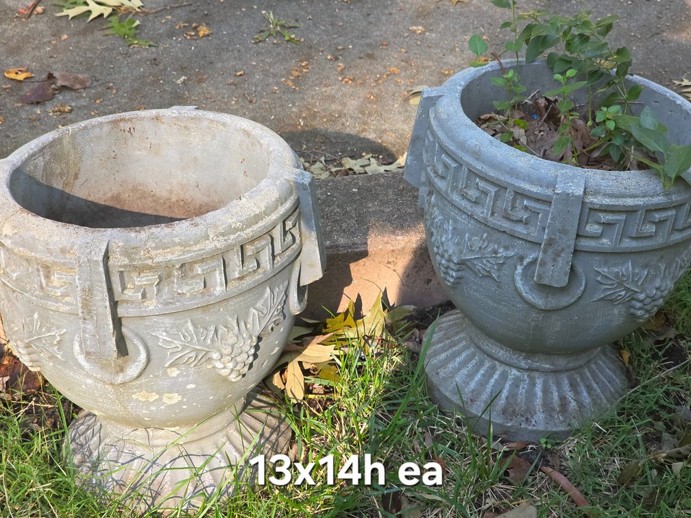 PAIR of CONCRETE PLANTERS