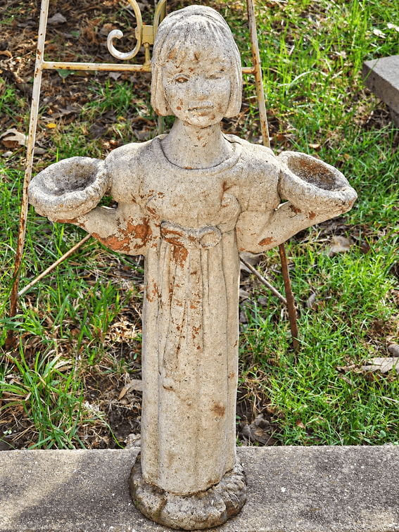 BIRD GIRL CONCRETE STATUE