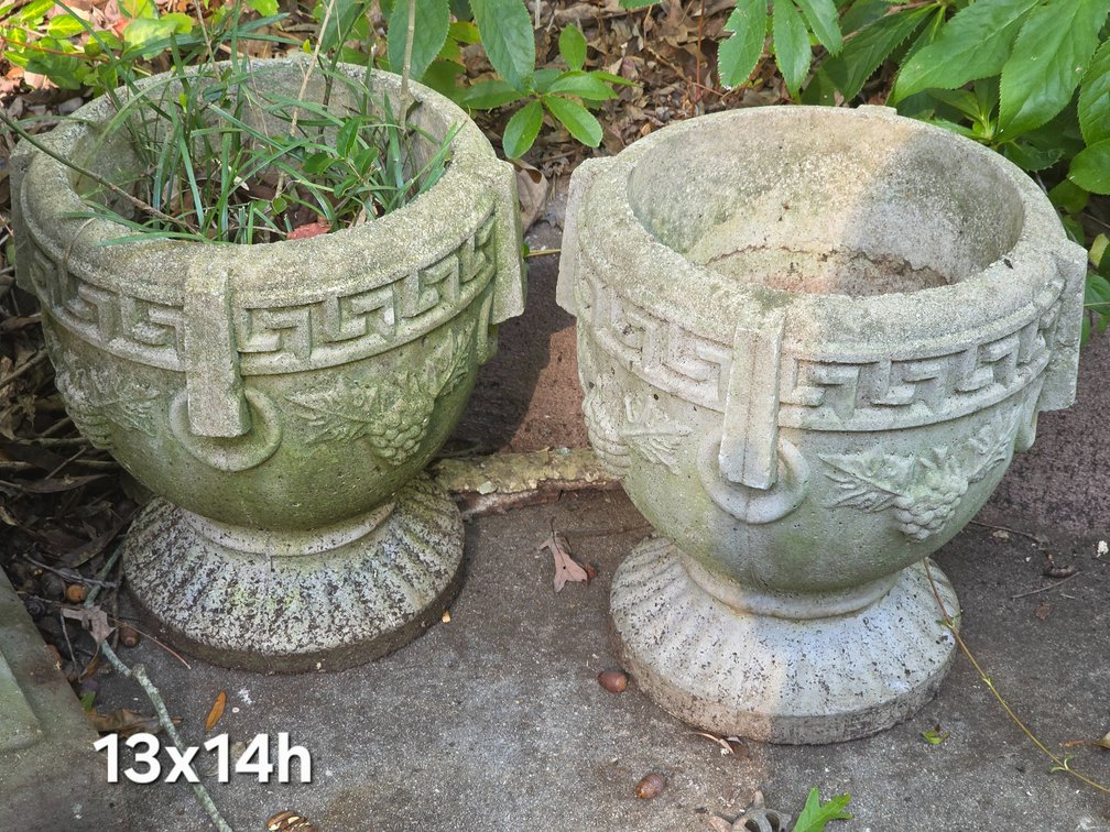 PAIR of CONCRETE PLANTERS
