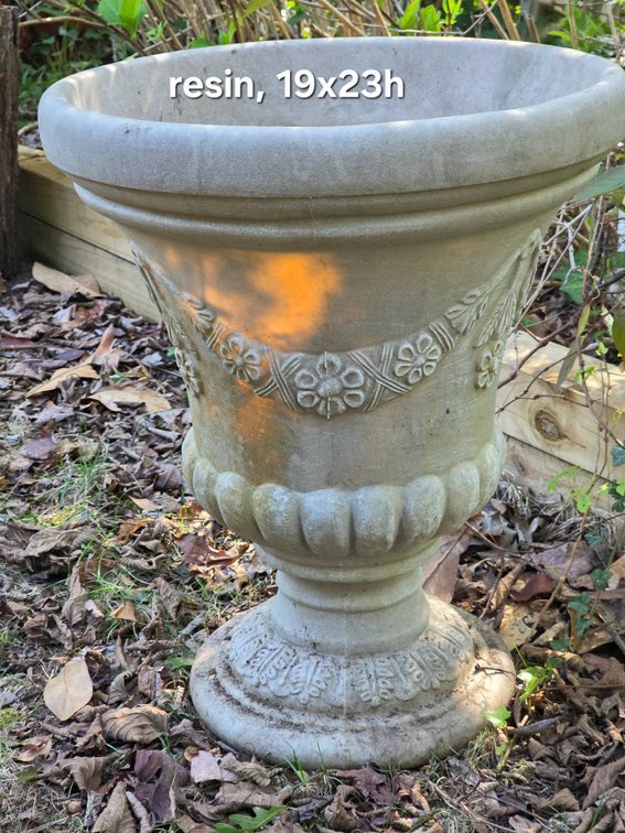 LARGE RESIN PEDESTAL PLANTER