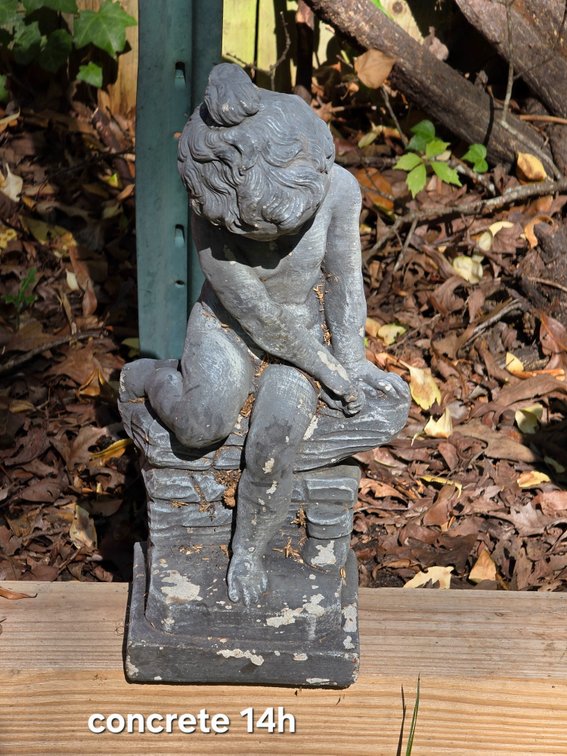CONCRETE CHILD GARDEN STATUE