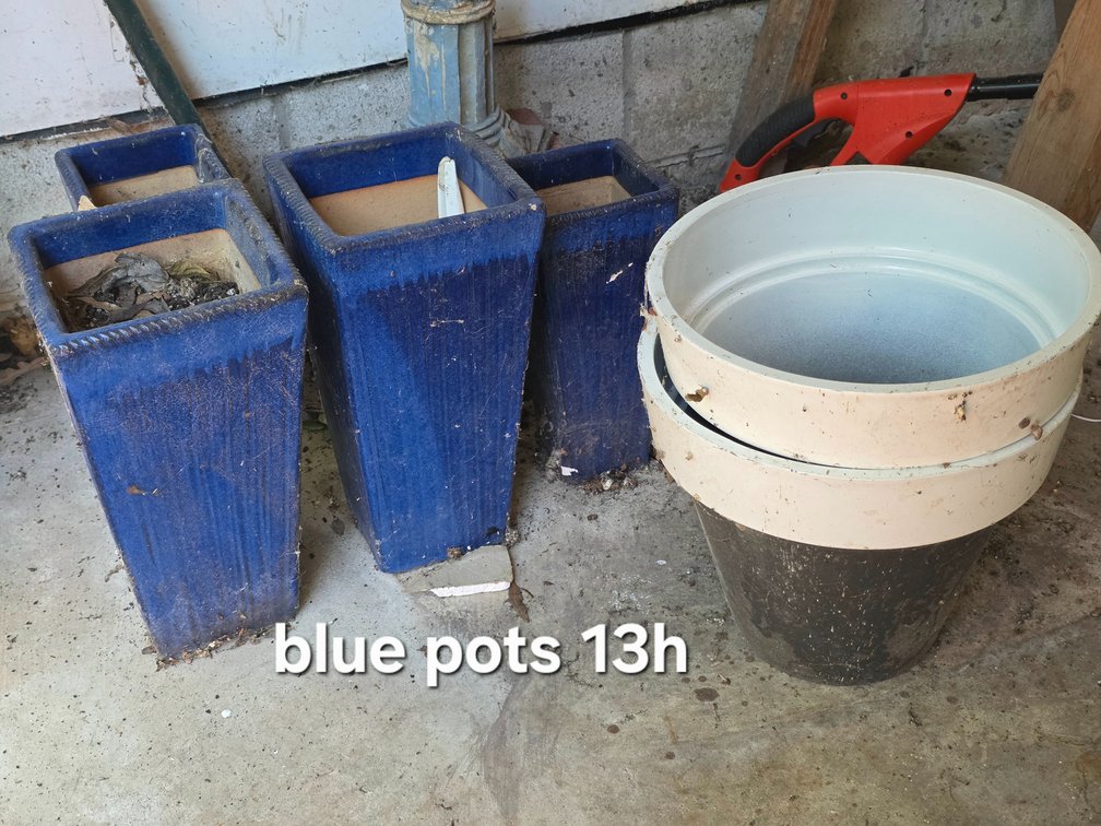 BLUE COLUMN CERAMIC POTS