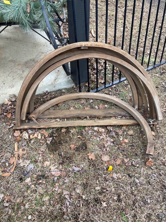 Wood Wheel Forms approx. 39"W- broken