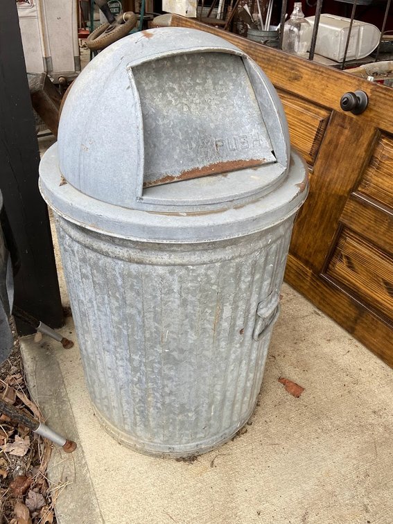 Galvanized Trash Can
