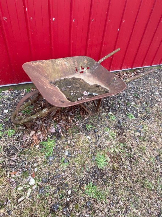 Vintage Metal Wheel Barrow