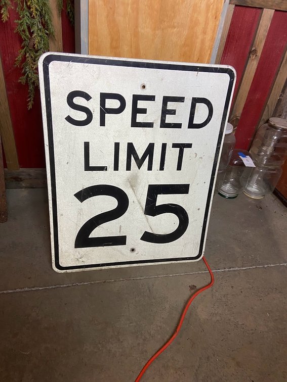 Metal Speed Limit 25 Sign