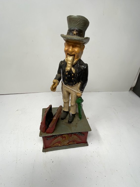 Cast Iron Uncle Sam Mechanical Bank
