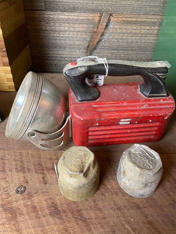 Ford hub dust cap Made in the USA and Vintage Flashlight