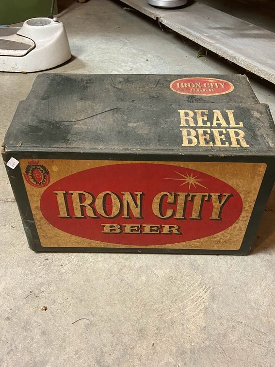 Iron City, Real Beer Box, and 24 Empty Beer Bottles