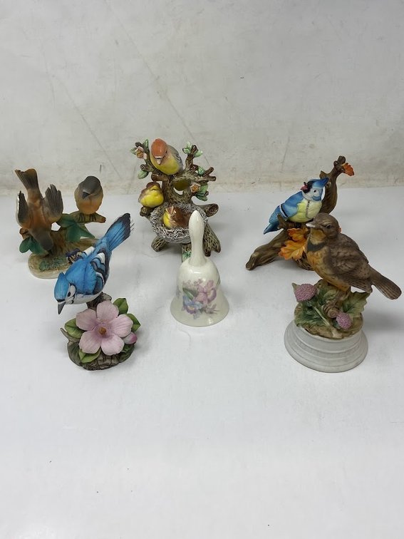 Bird Figurine and bell lot