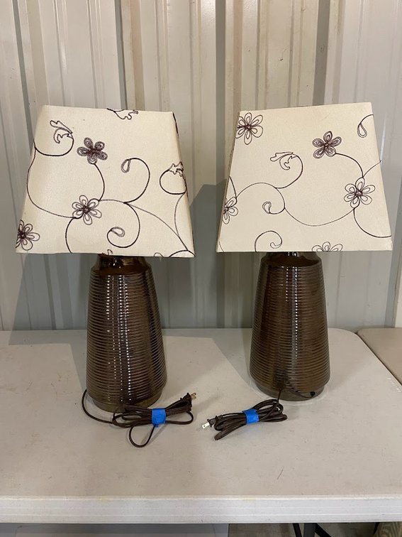 2- Ceramic Table lamps with shades