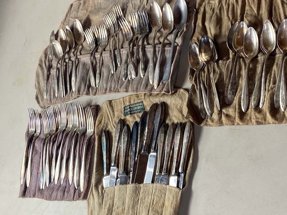 Silverware in holders