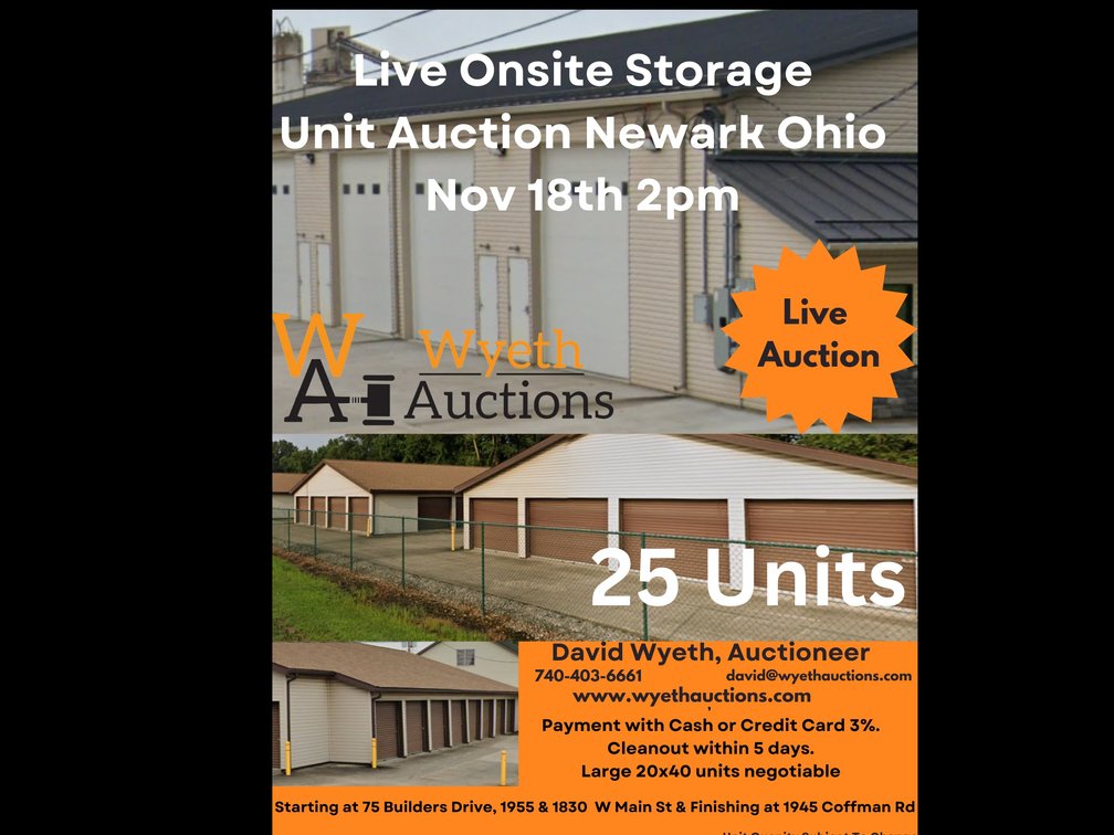 Live Onsite Storage Unit Auction Newark Ohio November 18th 2pm