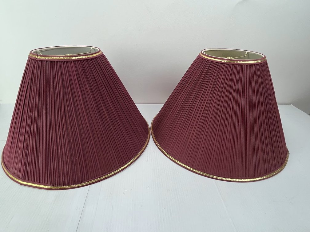 2-Burgundy Lamp Shades