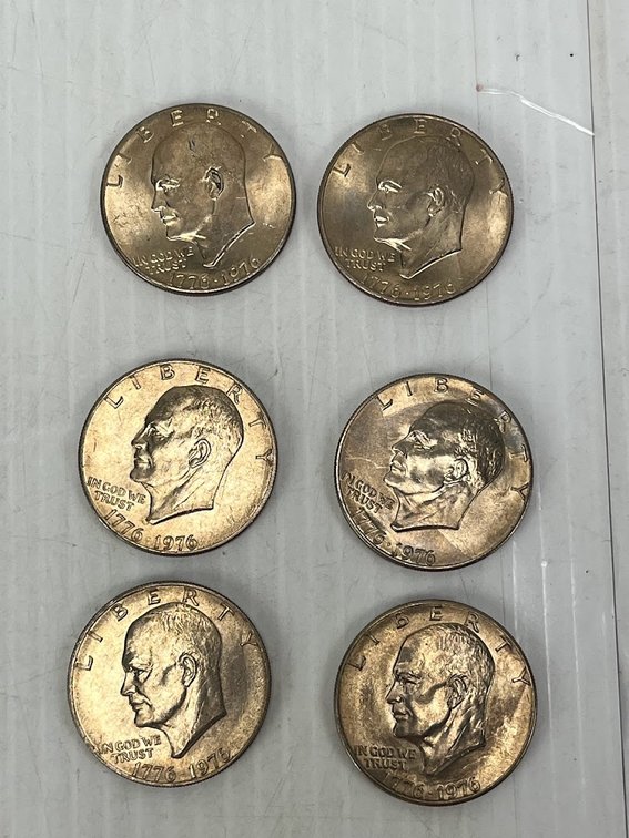 6-Eisenhower One Dollar Coins