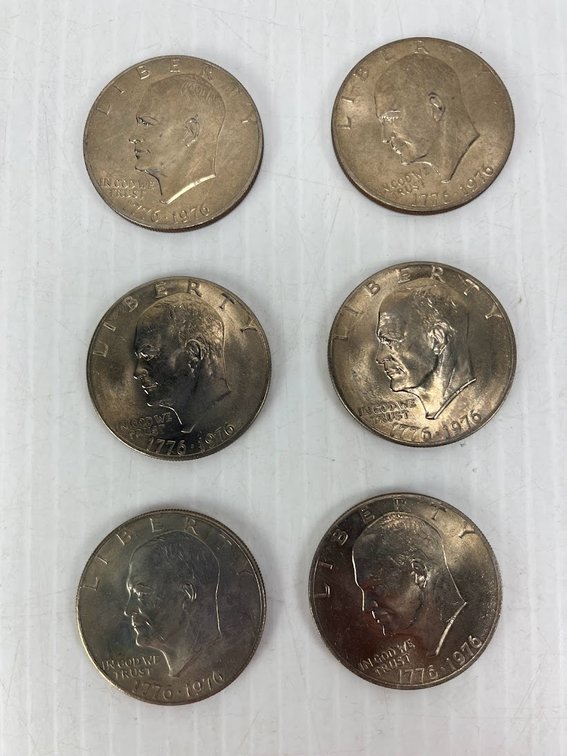 6-Eisenhower One Dollar Coins
