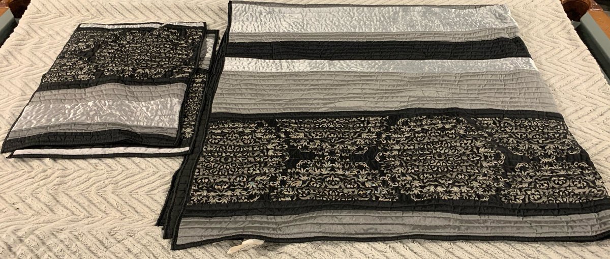 Black and Silver Queen Comforter and Shams