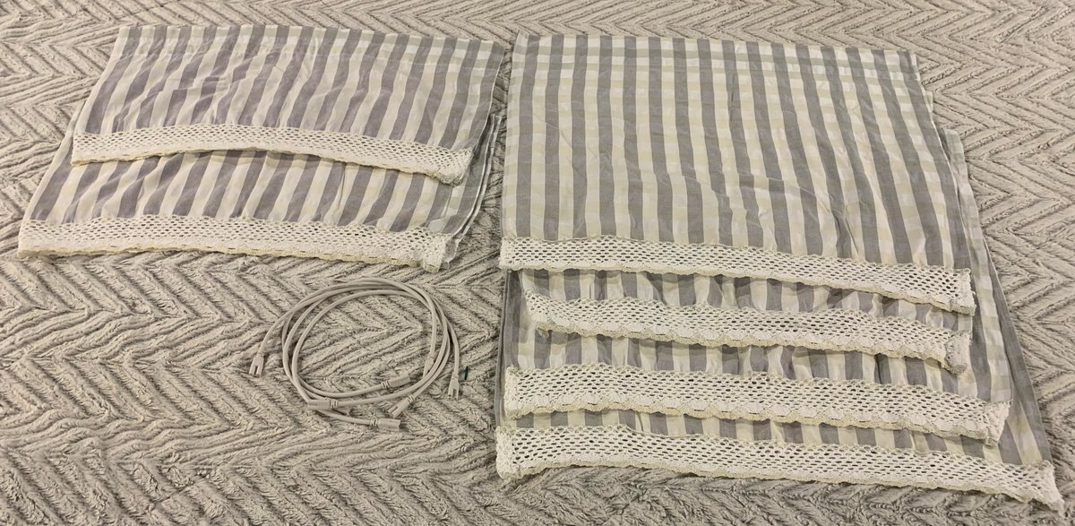 Gray Striped Curtains 