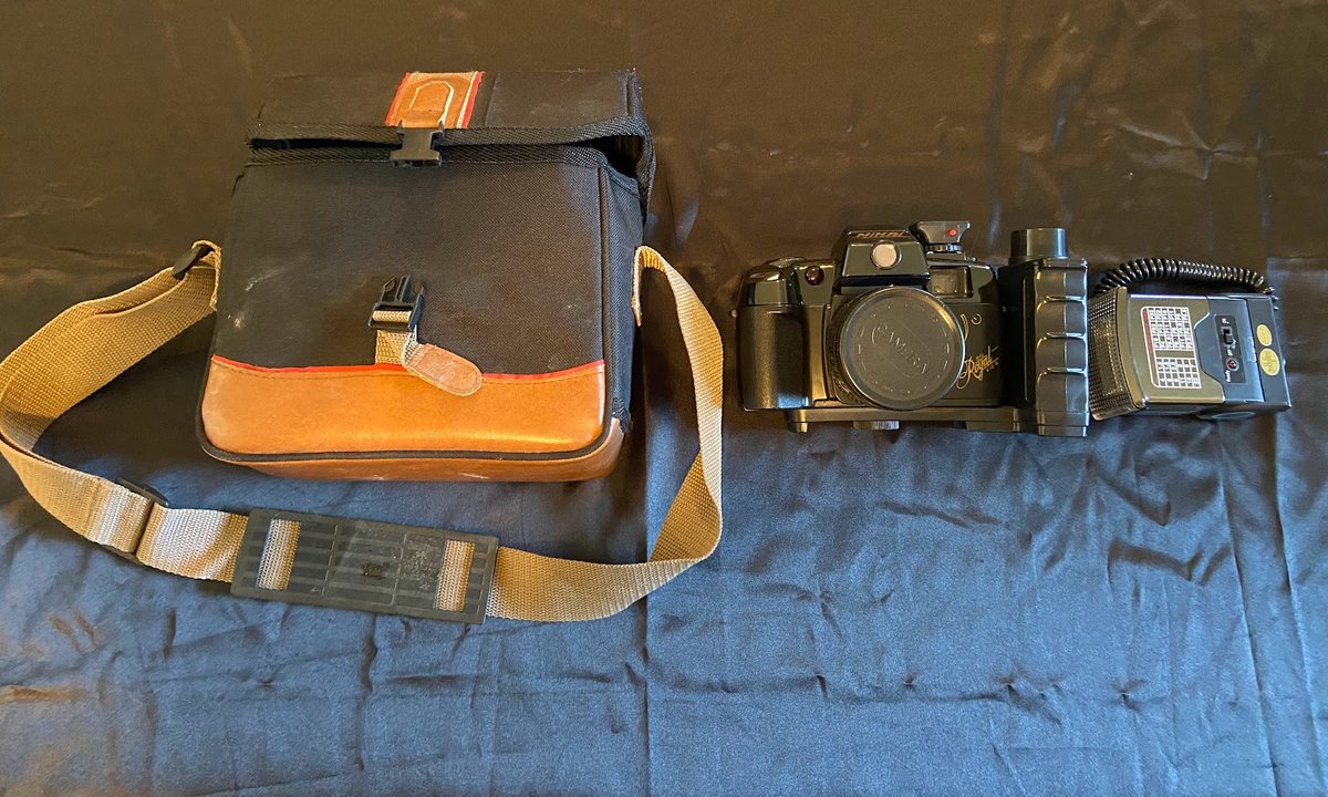 Vintage Camera and Bag