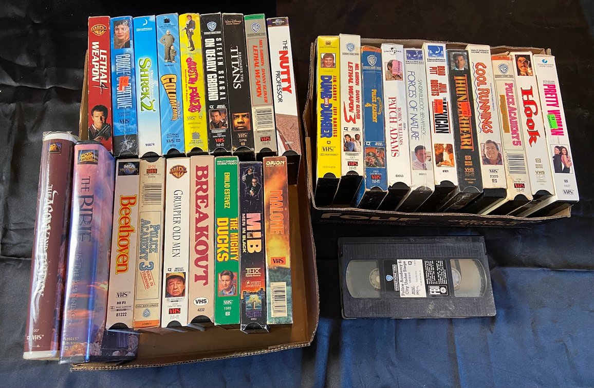 VHS tapes.