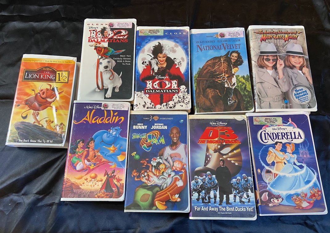 VHS tapes.