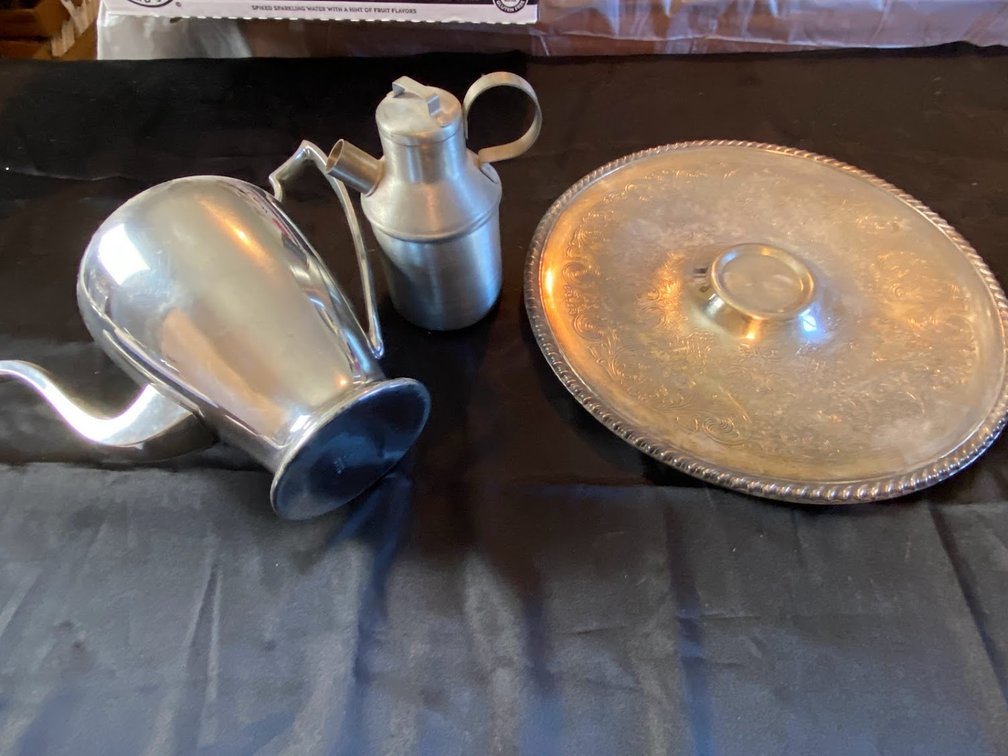Serving plate and cream jug.