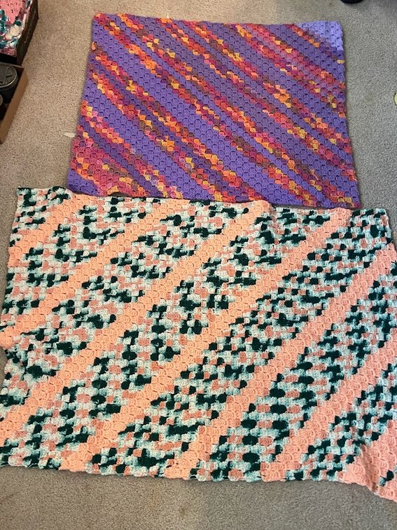 Two Afghan Throw Blankets