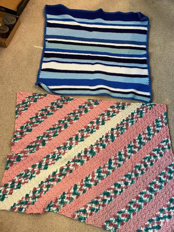 Two Afghan Throw Blankets