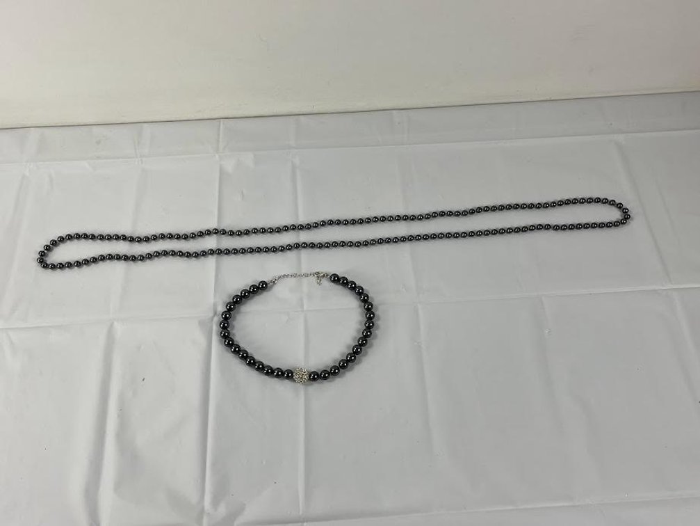 Faux Pearl Choker and Necklace