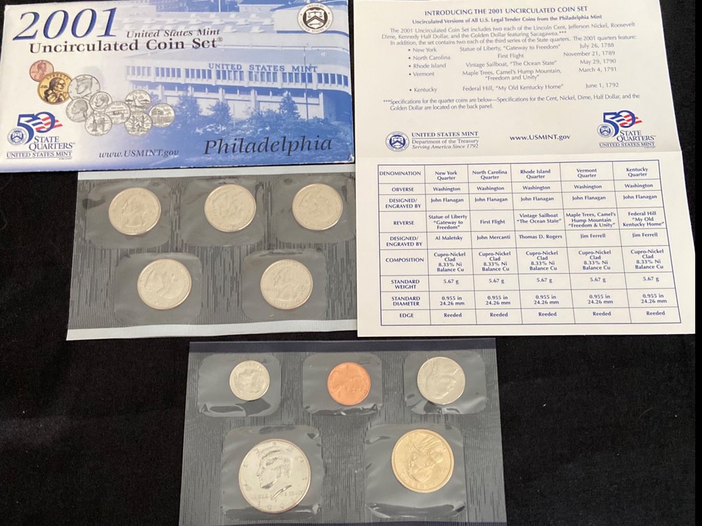 2001 United States Mint Coin Set Philadelphia 