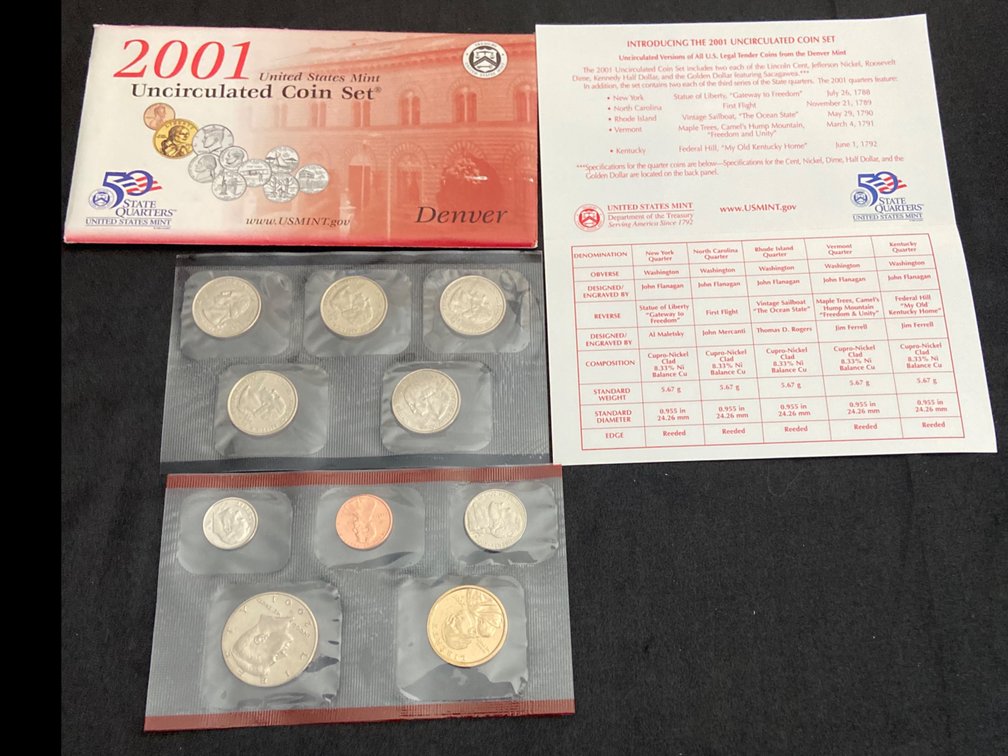 2001 United States Mint Coin Set Denver