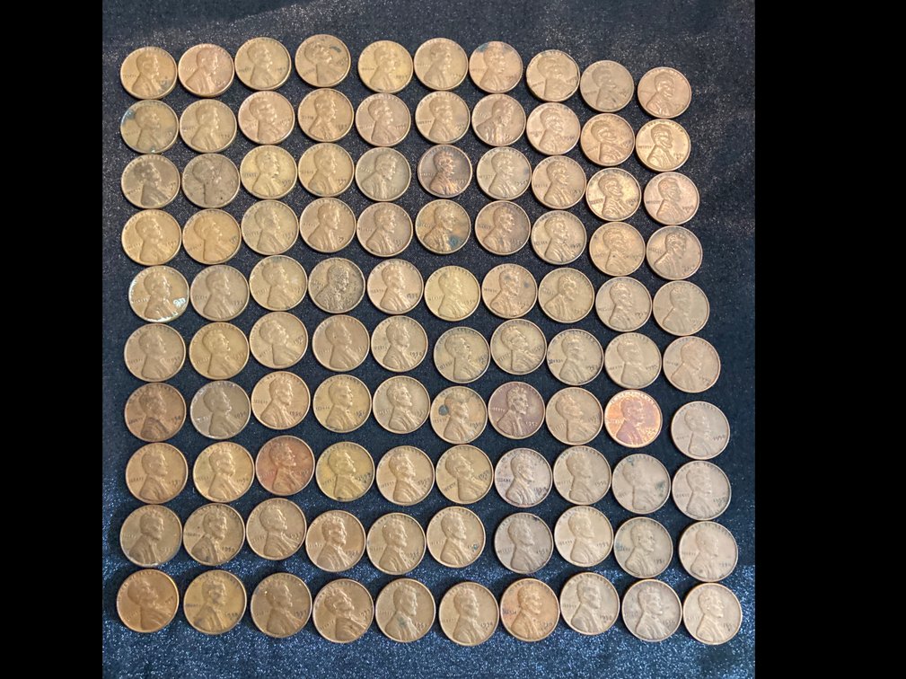 One Hundred 1950’s years Lincoln Wheat Cents 