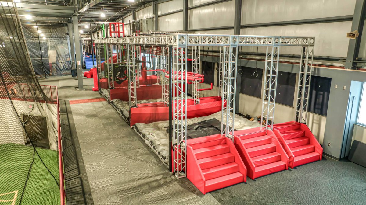 Ninja Warrior Gym Indoor Obstacle Course Structure with Steel Frame and Safety Mats