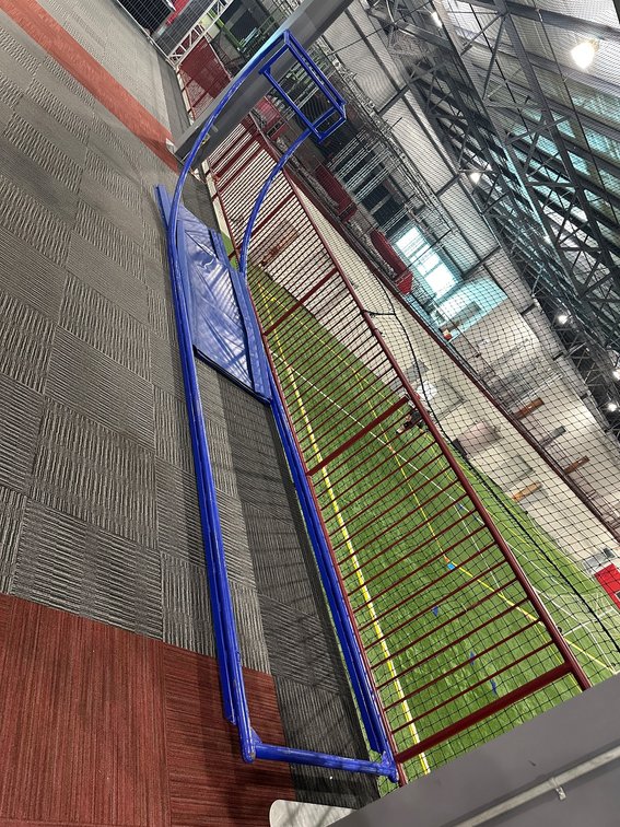 Blue Metal Practice Frame for Sports Training With Fabric Base