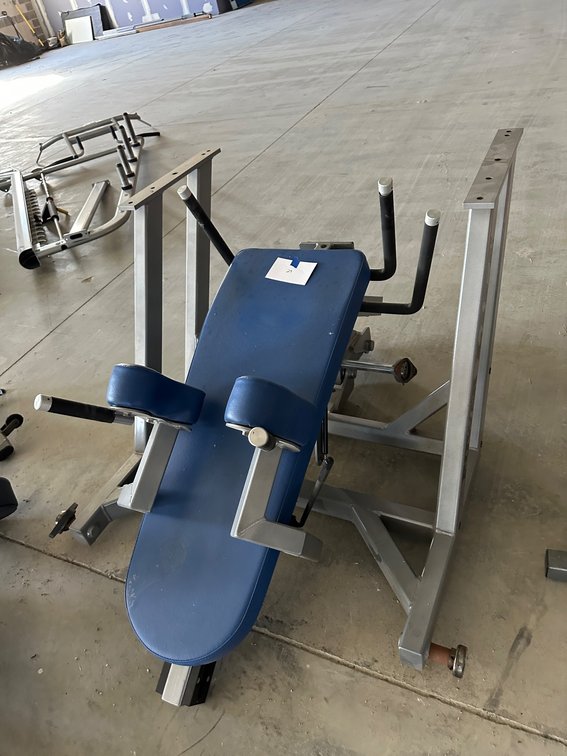 Power Lift Decline Bench With Leg Extension and Stationary Exercise Bike