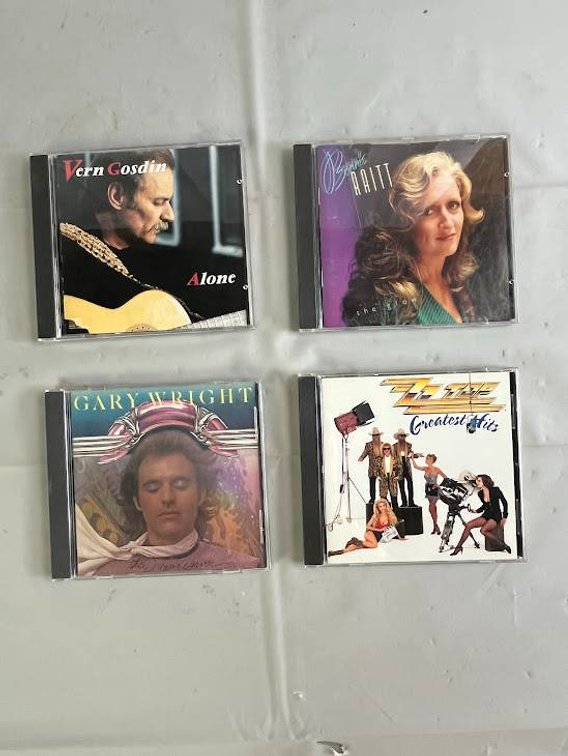 4 CDs Featuring Vern Gosdin, Bonnie Raitt, ZZ Top, and Gary Wright