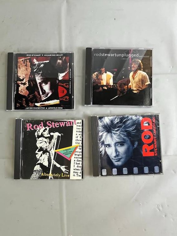 4 Rod Stewart CDs: Vagabond Heart, Unplugged, Camouflage, and Absolutely Live