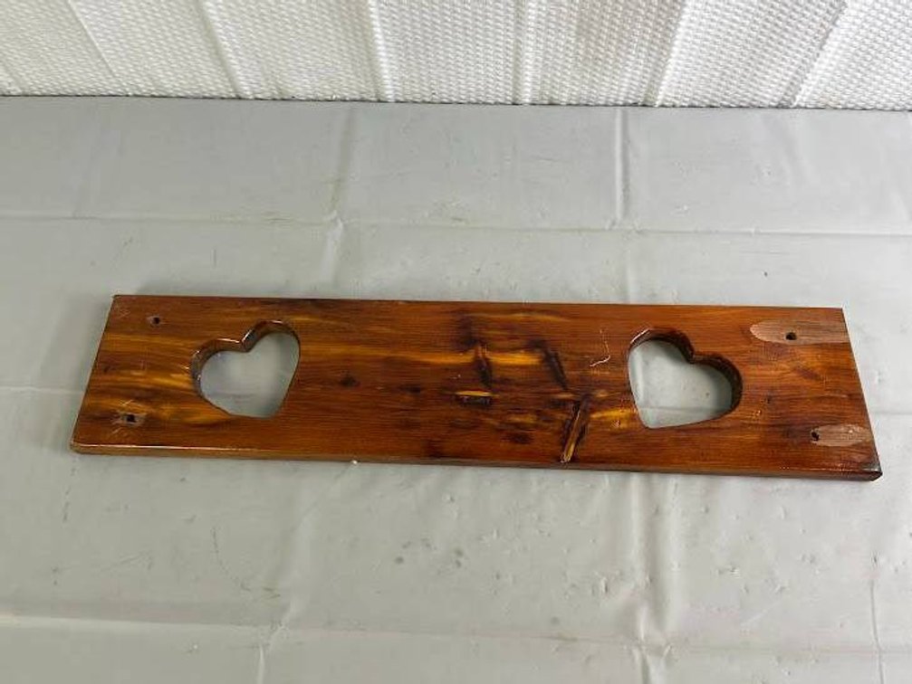 Wooden Wall Hanging With Heart Cutouts
