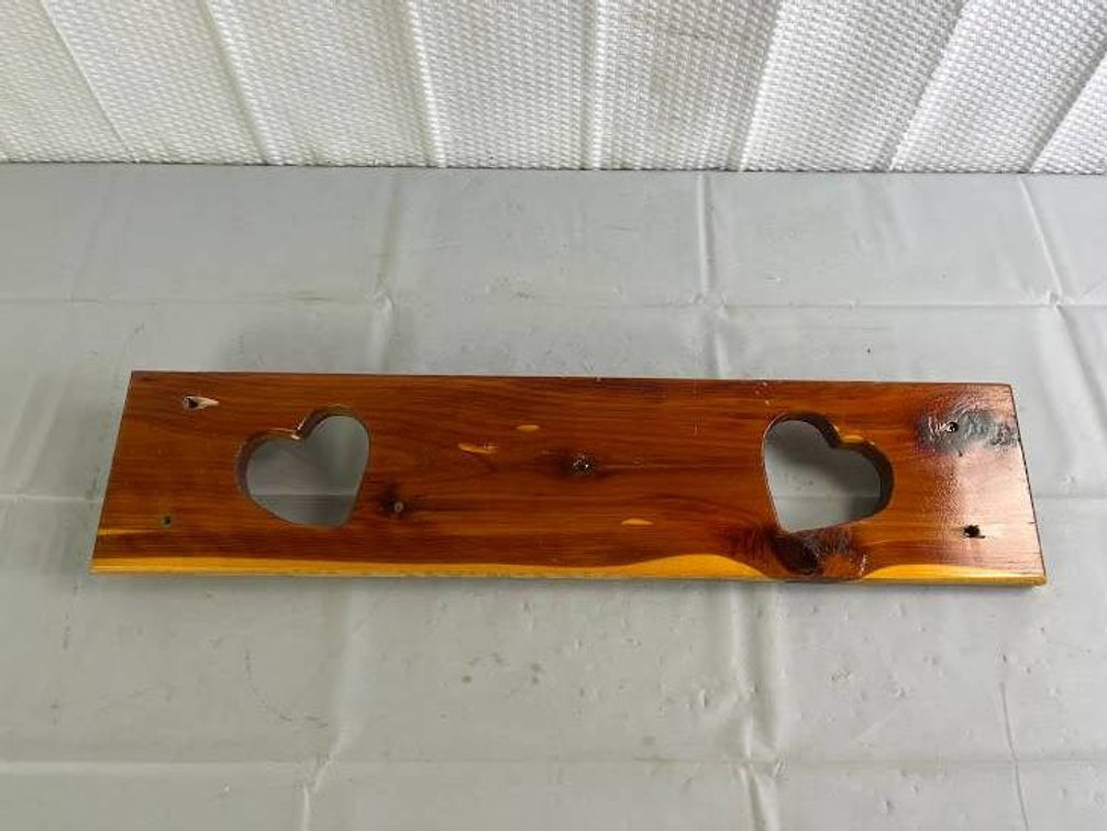 Wooden Wall Decor with Heart Cutouts