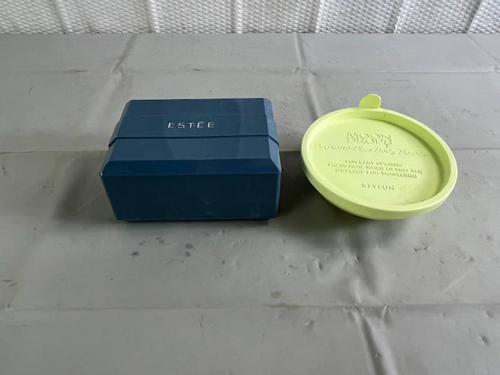 Vintage Estee Box and Moon Drops Powder Container