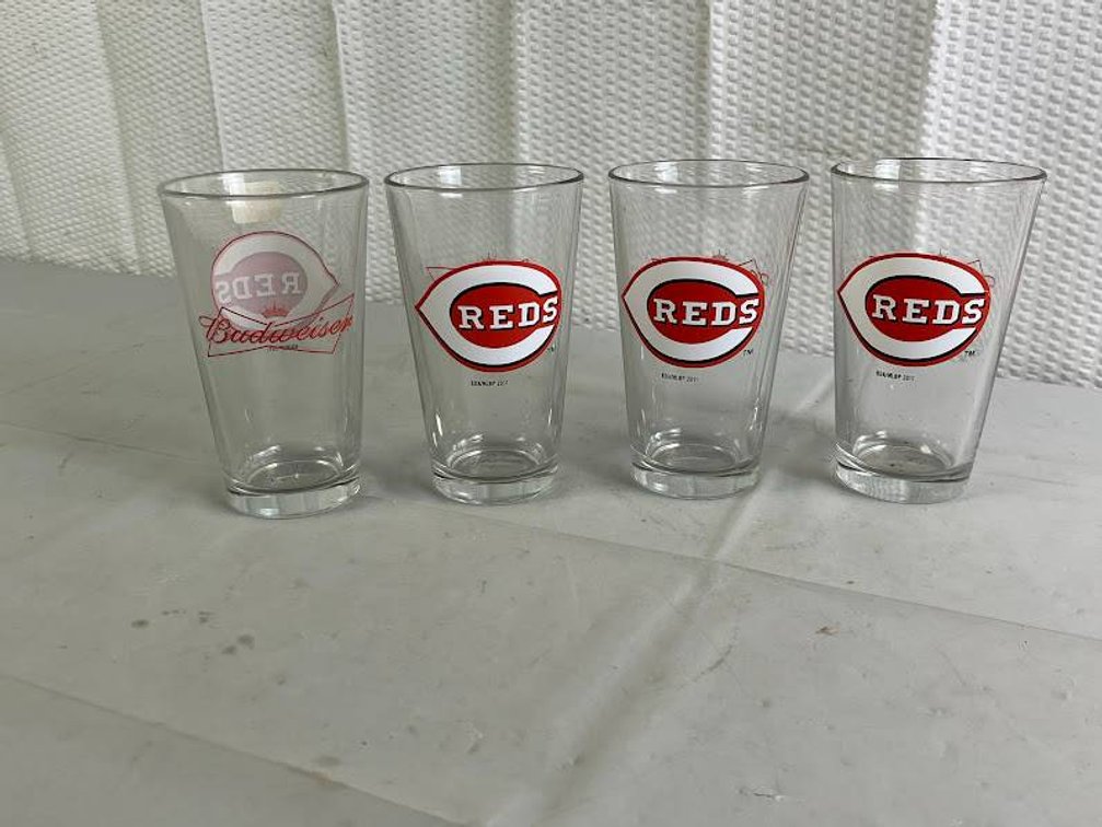 4 Cincinnati Reds Logo Pint Glasses