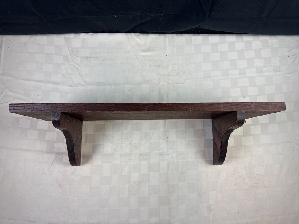 Wooden Wall Shelf with Bracket Supports