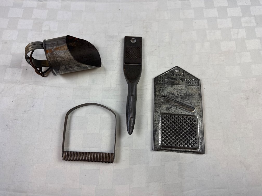 Vintage Metal Kitchen Tools Including 3-in-1 Lightning Shredder