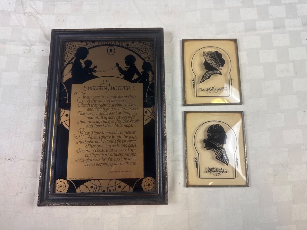 Reverse Silhouette Framed George & Martha Washington Prints Plus â€˜My Modern Motherâ€™ Silhouette