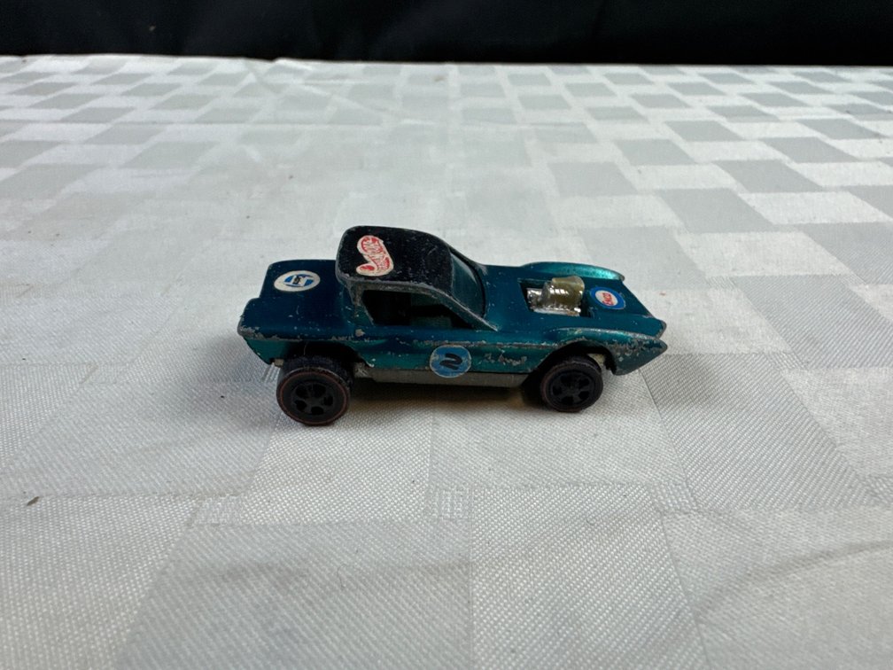 1967 Mattel Redline Hot Wheels Aqua Blue Python With Stickers
